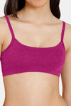 Rosaline Girls Double Layered Non Wired 3/4th Coverage Bralette With Elastic Strap - Festival Fuchsia — thumbnail 4